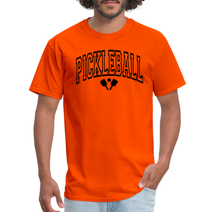 Pickleball T-Shirt (Black Arch Letters) - orange