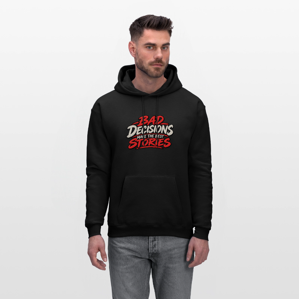 Bad Decisions Make the Best Stories Funny Hoodie Color: Navy