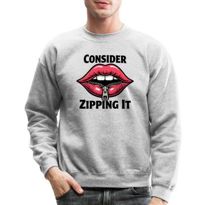 Consider Zipping It Sweatshirt - heather gray