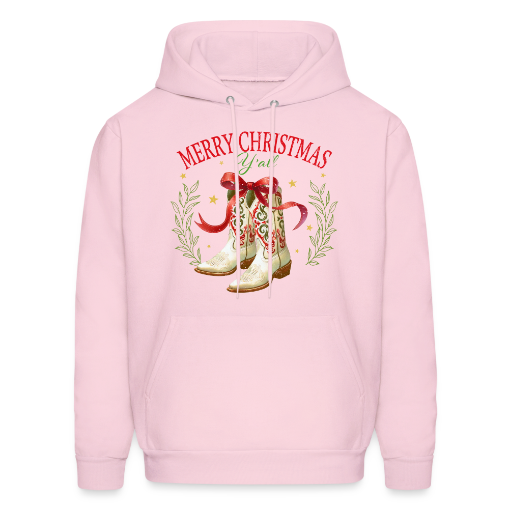 Merry Christmas Y'all Hoodie - pale pink