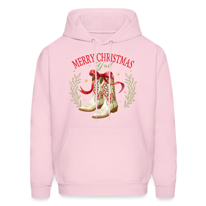 Merry Christmas Y'all Hoodie - pale pink