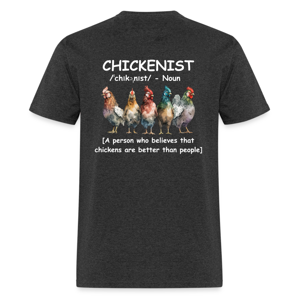 Chickenist T-Shirt (double sided print) - heather black
