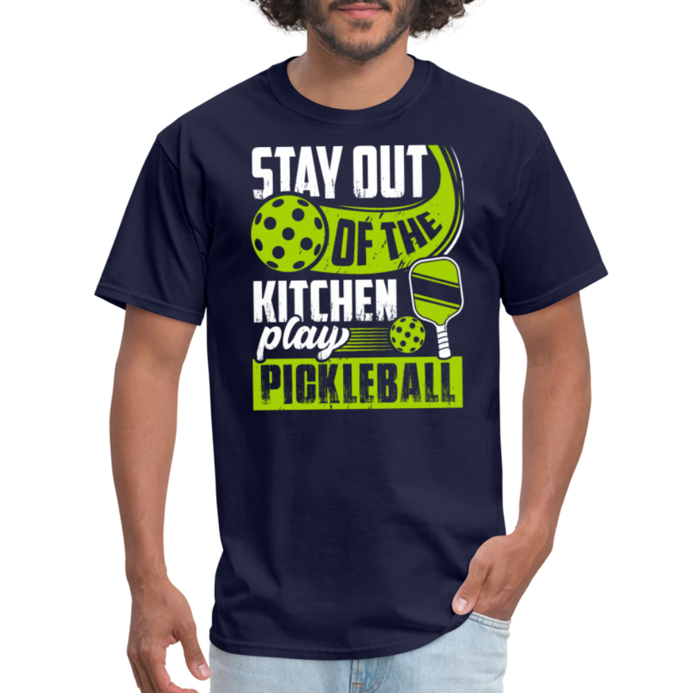 Stay Out Of The Kitchen Play Pickleball T-Shirt - navy