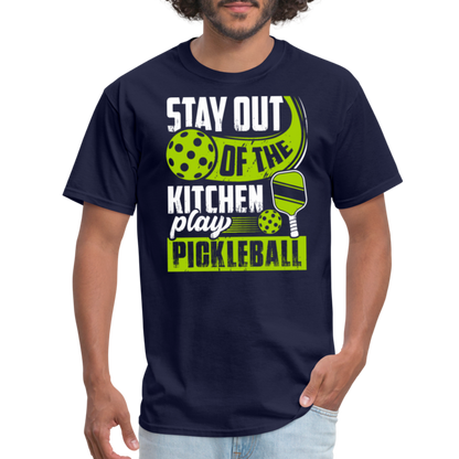 Stay Out Of The Kitchen Play Pickleball T-Shirt - navy