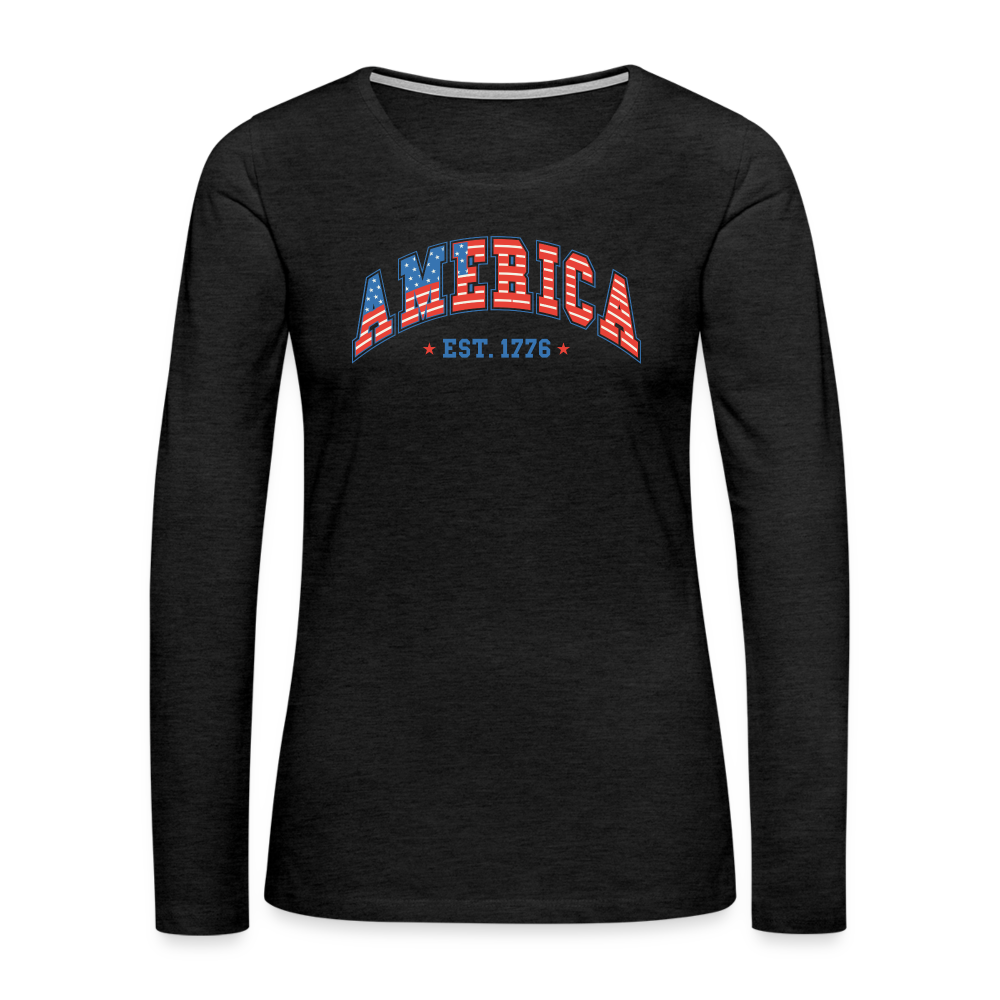 American 1776 Women's Premium Long Sleeve T-Shirt - charcoal grey