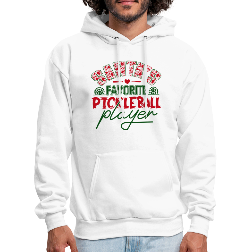 Santa's Favorite Pickleball Player Hoodie - white