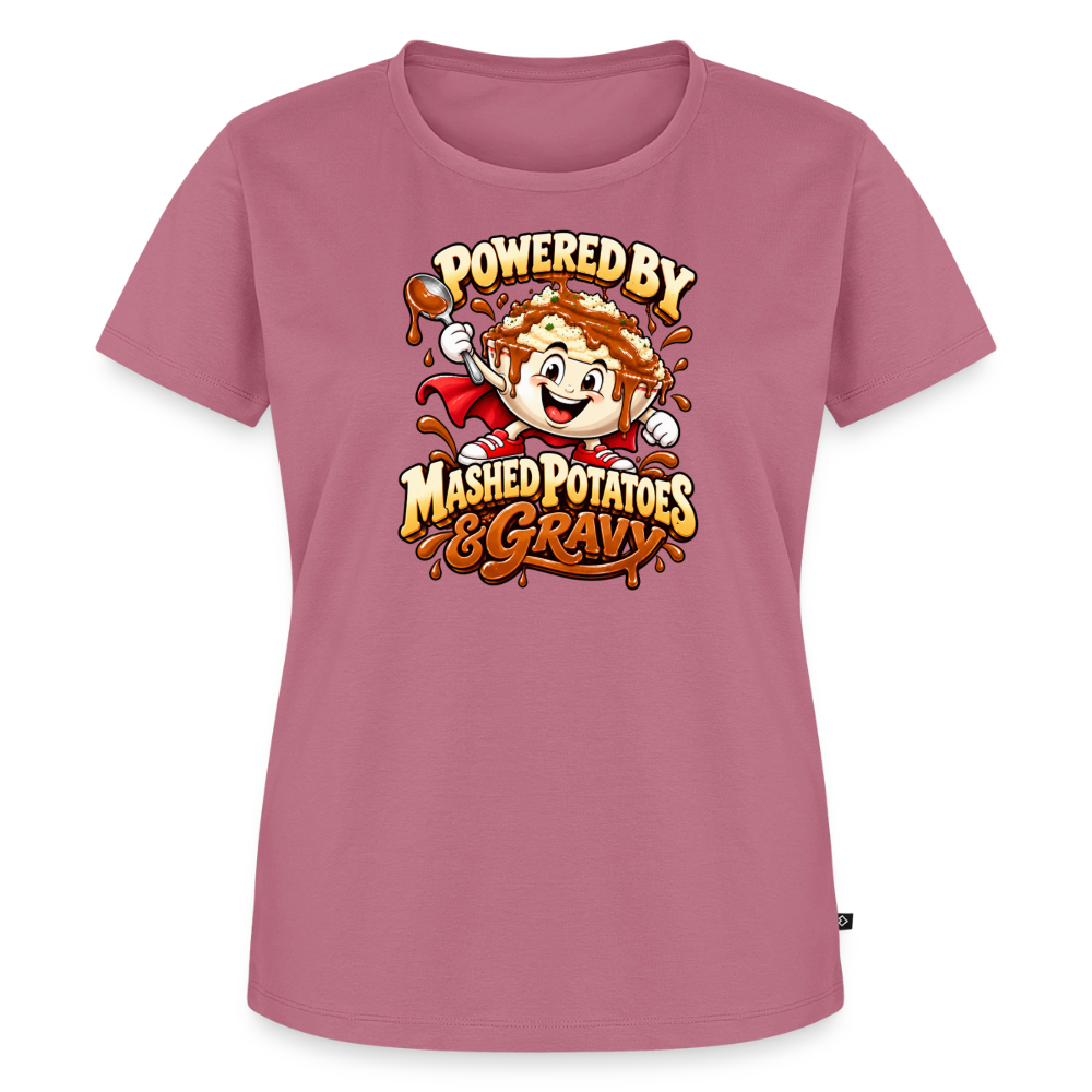 Powered by Mashed Potatoes & Gravy – Superhero Women’s Premium T-Shirt - mauve