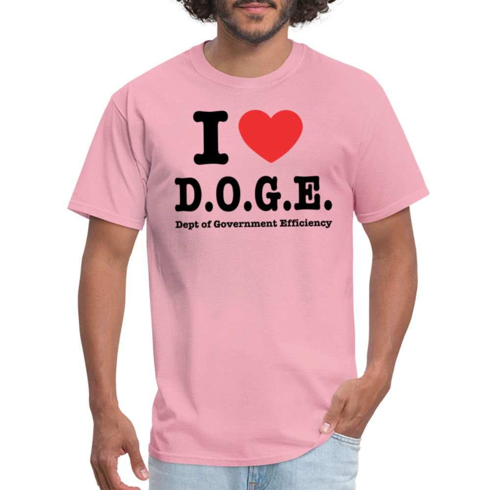 I Heart DOGE (Dept of Government Efficiency) T-Shirt - pink