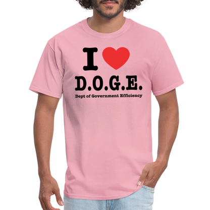 I Heart DOGE (Dept of Government Efficiency) T-Shirt - pink