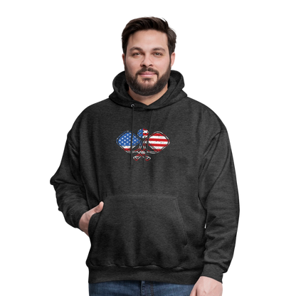 American Flag Pickleball Paddle Hoodie - charcoal grey