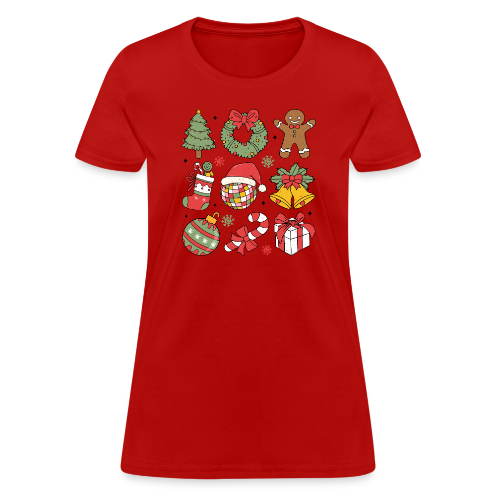 Christmas Holiday Season Women's Contoured T-Shirt - red