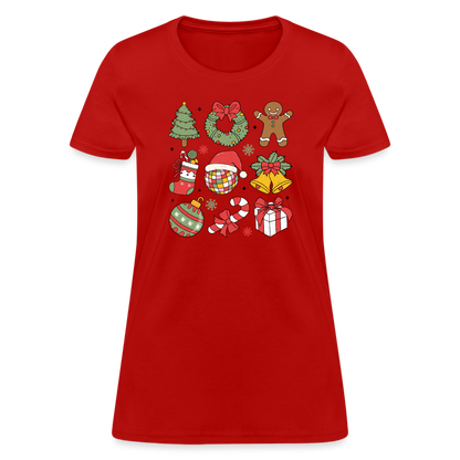 Christmas Holiday Season Women's Contoured T-Shirt - red