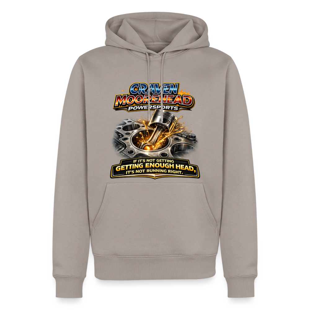 Craven Moorehead Powersports Funny Adult Humor Premium Hoodie Color: Taupe