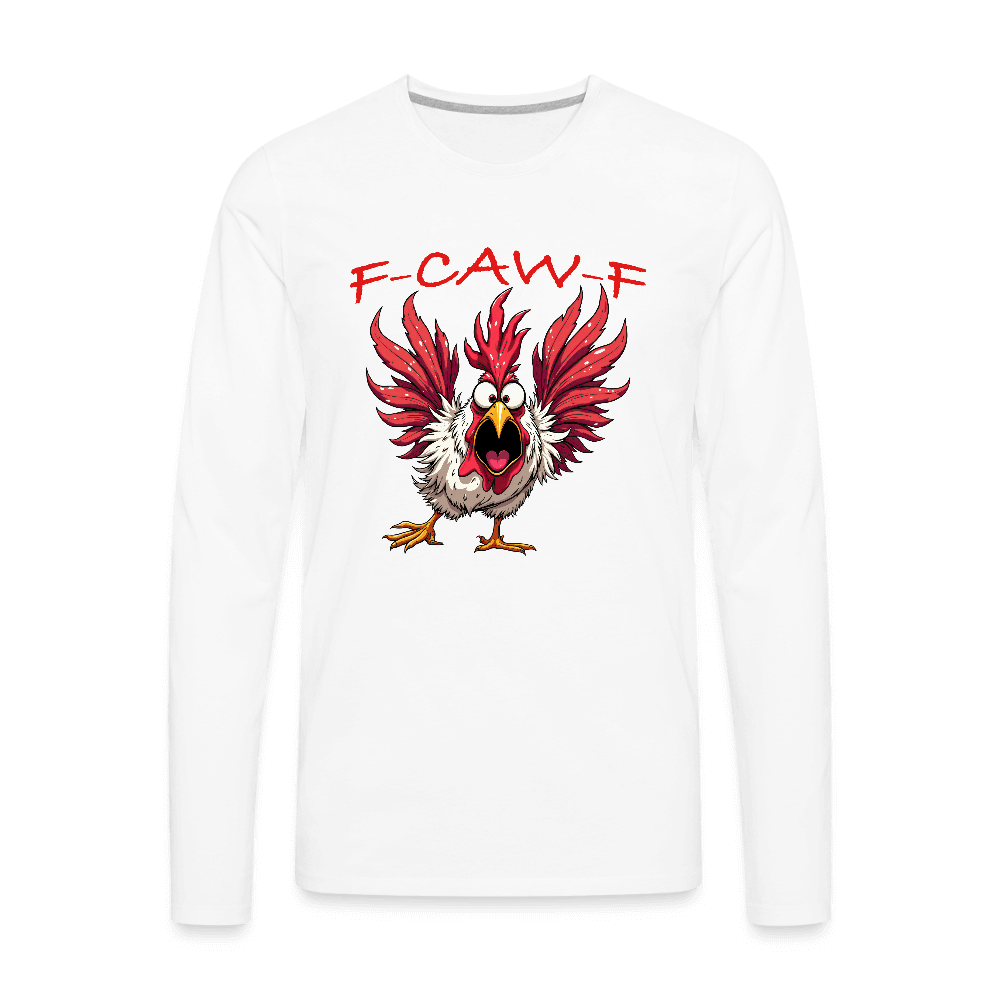 F-CAW-F Long Sleeve Men’s Tee – Funny Rooster Shirt Color: black