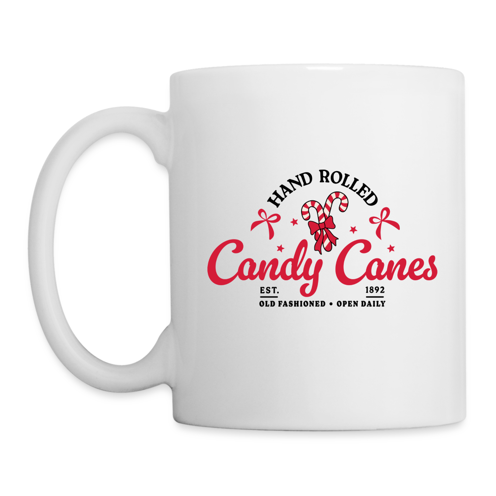 Hand Rolled Candy Canes Coffee Mug - white