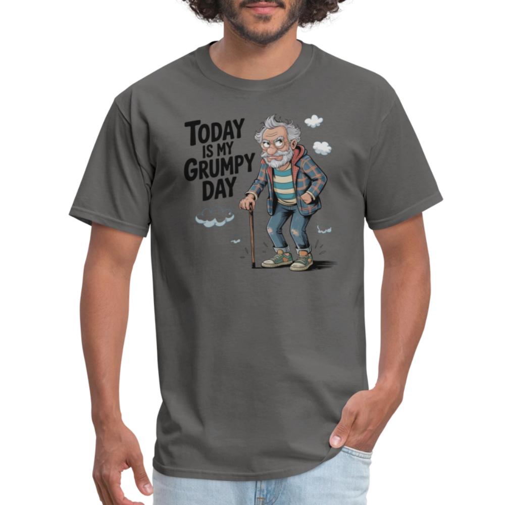 Today Is My Grumpy Day Funny T-Shirt - charcoal