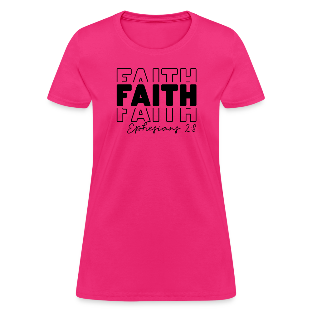 Faith Ephesians 2:8 Women's T-Shirt - fuchsia