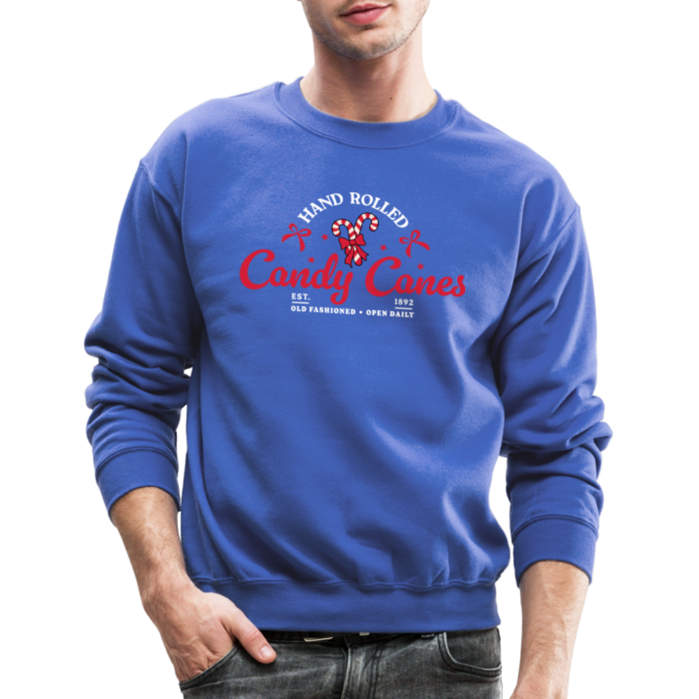 Hand Rolled Candy Canes Sweatshirt - royal blue