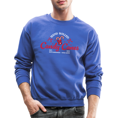 Hand Rolled Candy Canes Sweatshirt - royal blue