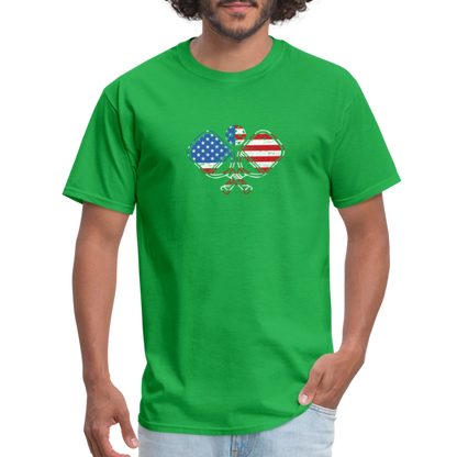 American Flag Pickleball Paddle T-Shirt - bright green