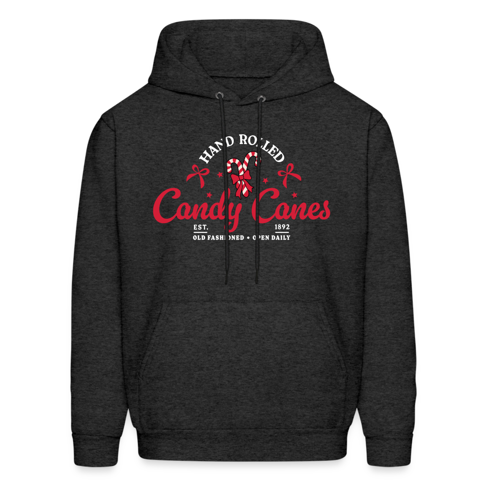 Hand Rolled Candy Canes Hoodie - charcoal grey