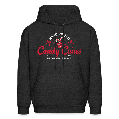 Hand Rolled Candy Canes Hoodie - charcoal grey