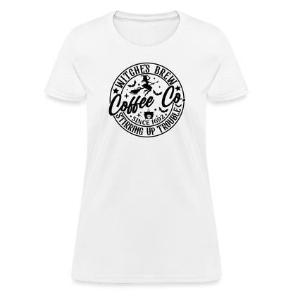 Witches Brew Coffee Co Women's Contoured T-Shirt (Halloween) - white