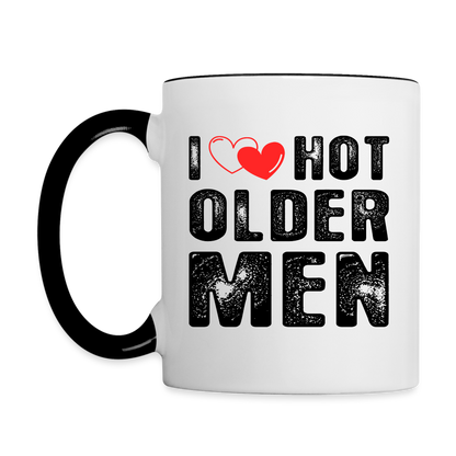 I Heart Hot Older Men (I Love Hot Older Men) Coffee Mug - white/black