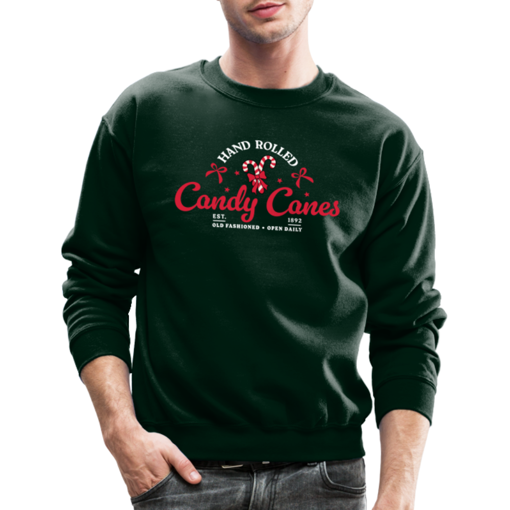 Hand Rolled Candy Canes Sweatshirt - forest green