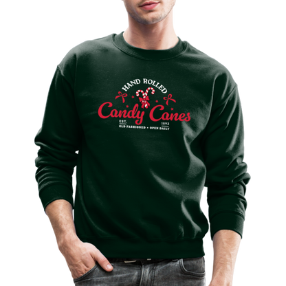 Hand Rolled Candy Canes Sweatshirt - forest green