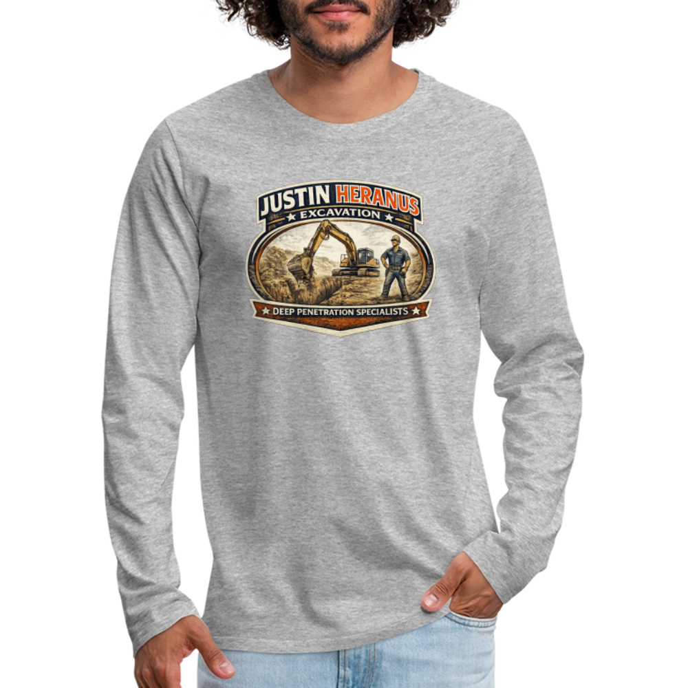 Justin Heranus Drilling Co Long Sleeve Funny Humor Shirt Color: white