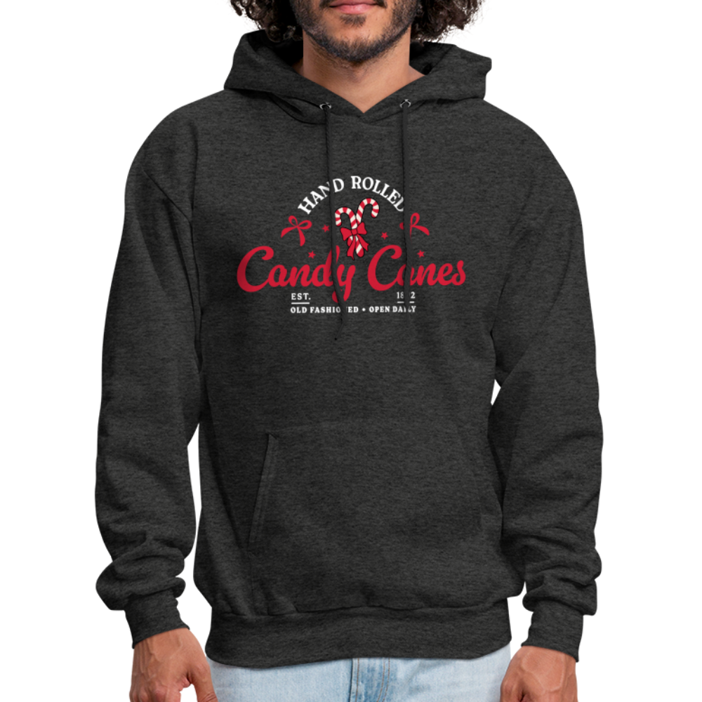 Hand Rolled Candy Canes Hoodie - charcoal grey