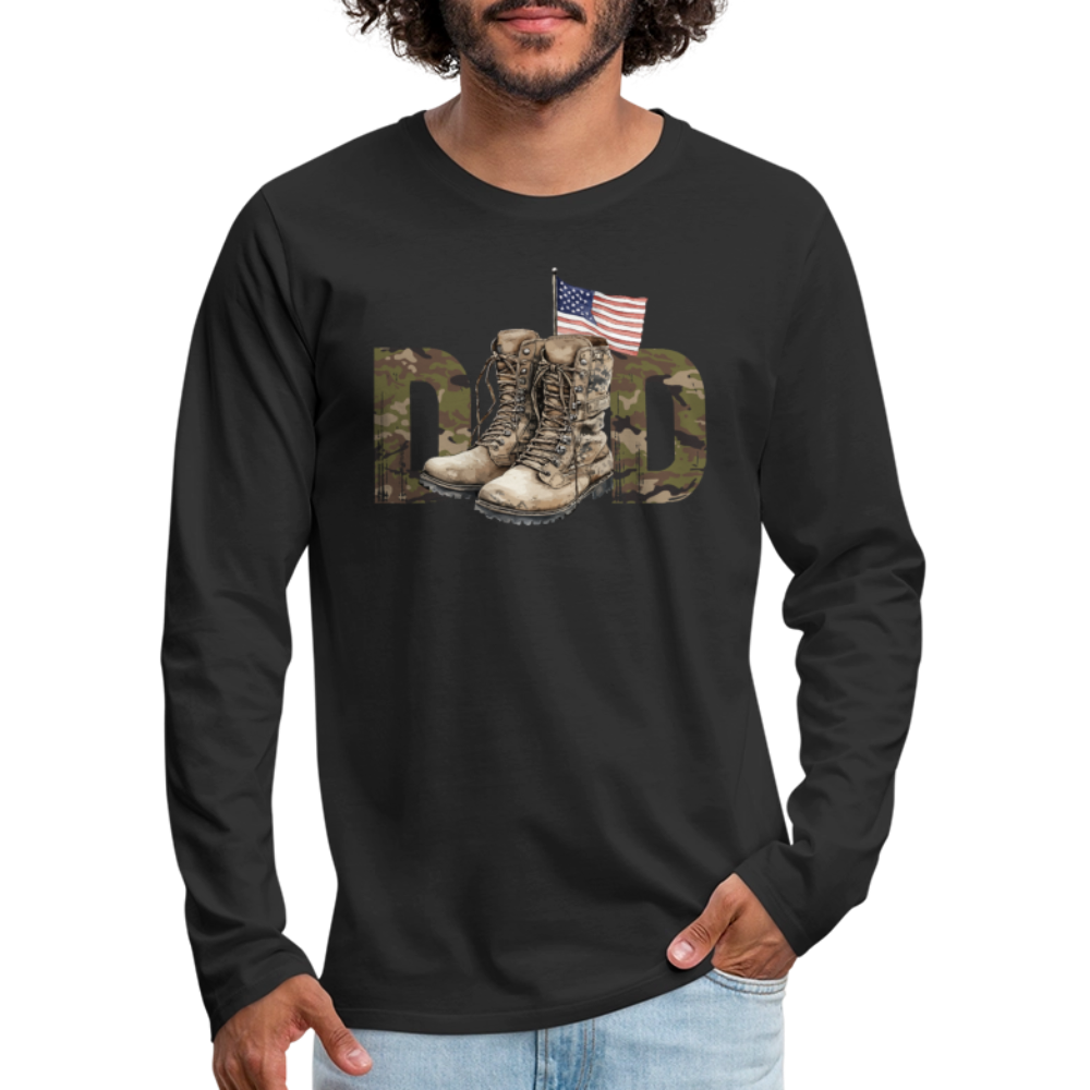 Military Dad Men's Premium Long Sleeve T-Shirt - black