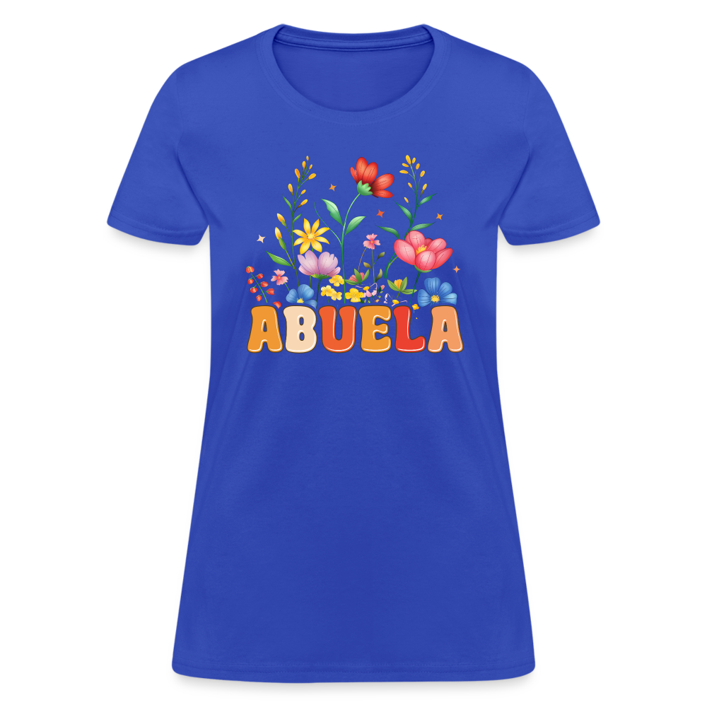 Abuela Women's T-Shirt with Floral Design - royal blue