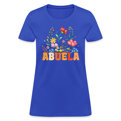 Abuela Women's T-Shirt with Floral Design - royal blue