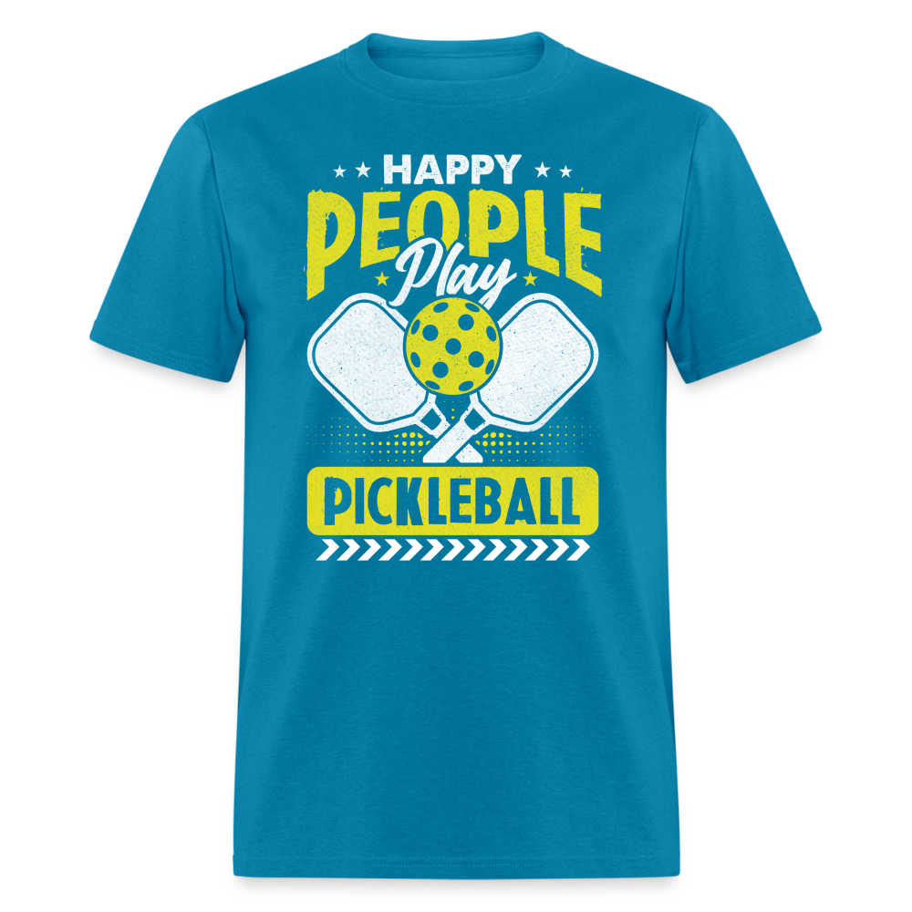 Happy People Play Pickleball T-Shirt - turquoise