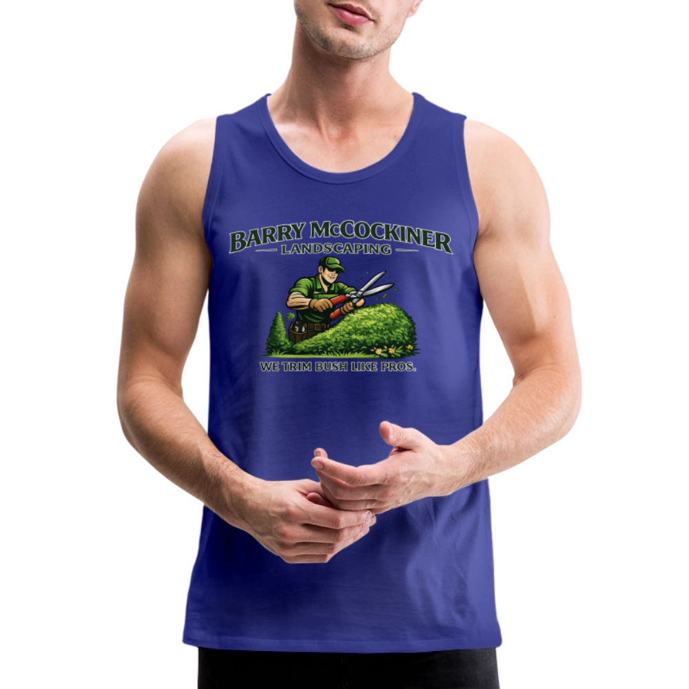 Barry McCockiner Landscaping Funny Tank Top Color: Royal Blue