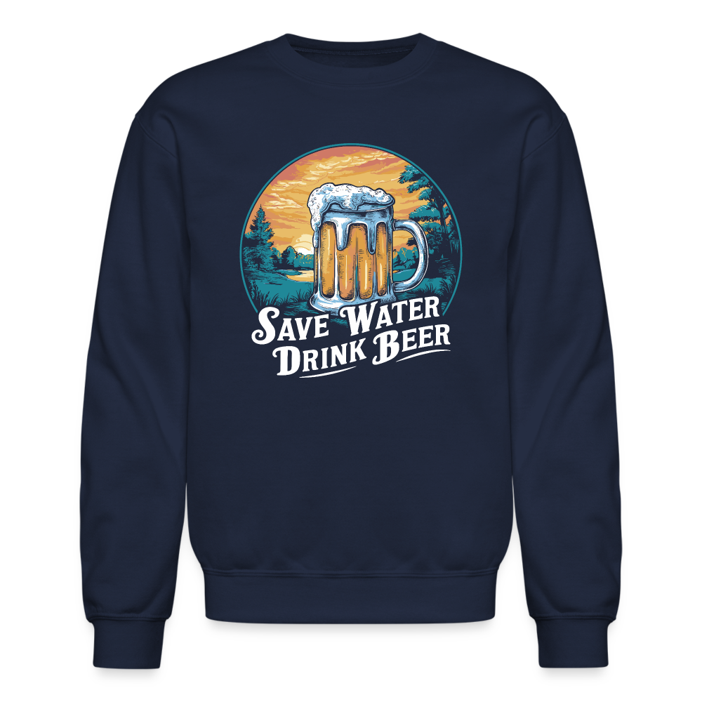 Save Water Drink Beer Sweatshirt - navy