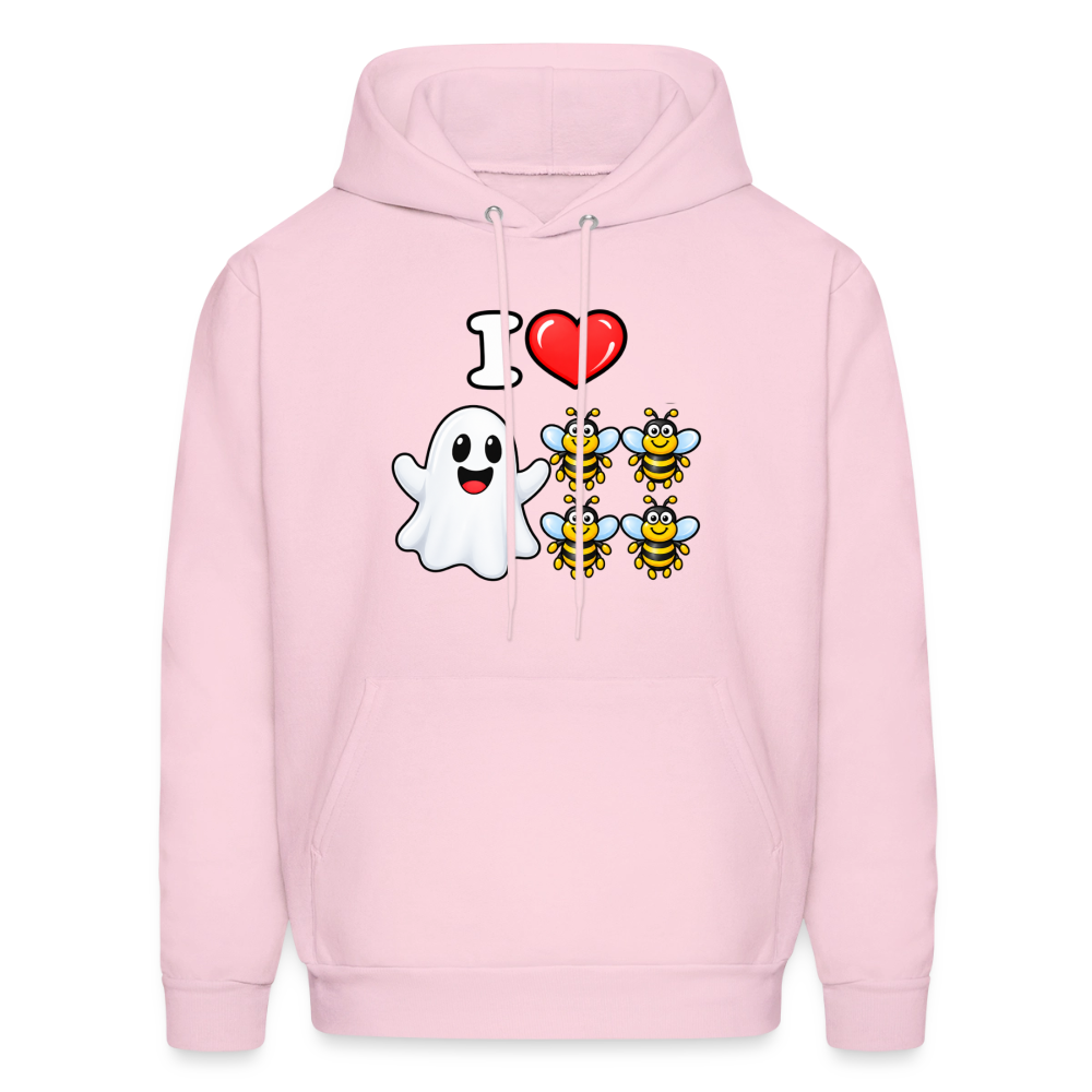 I Heart Boo Bees Hoodie – Funny Halloween Adult Humor - pale pink