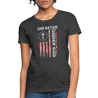 One Nation Under God Women's T-Shirt - heather black