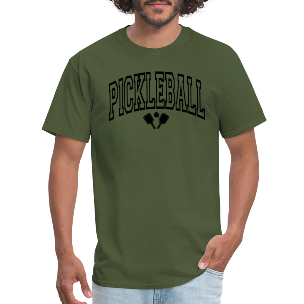 Pickleball T-Shirt (Black Arch Letters) - military green