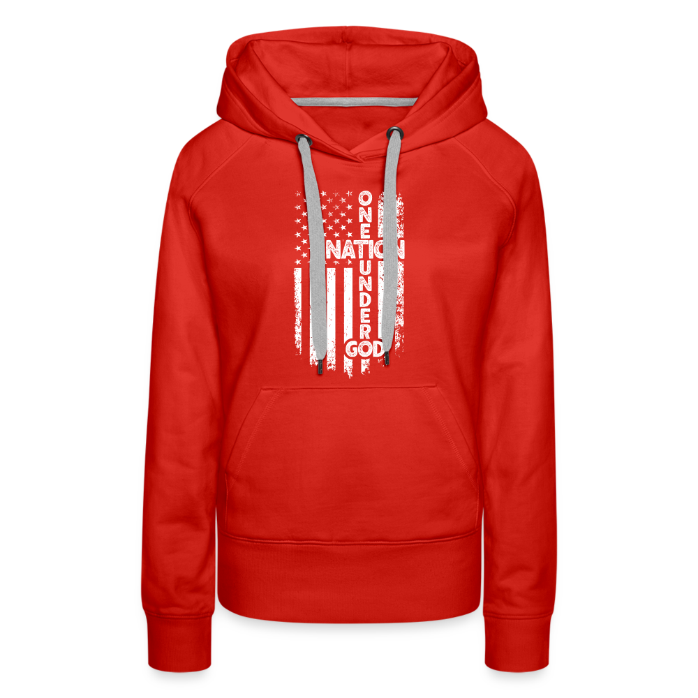 One Nation Under God Women’s Premium Hoodie - red