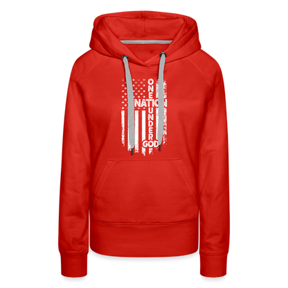 One Nation Under God Women’s Premium Hoodie - red