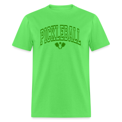 Pickleball T-Shirt (Green Arch Letters) - kiwi