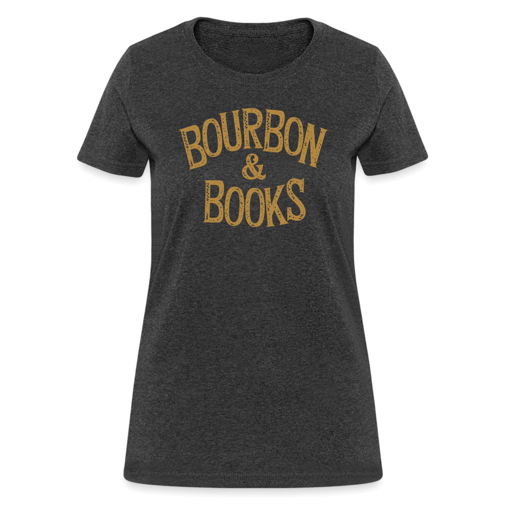 Bourbon & Books Women's Contoured T-Shirt - heather black
