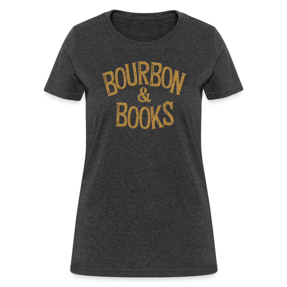 Bourbon & Books Women's Contoured T-Shirt - heather black