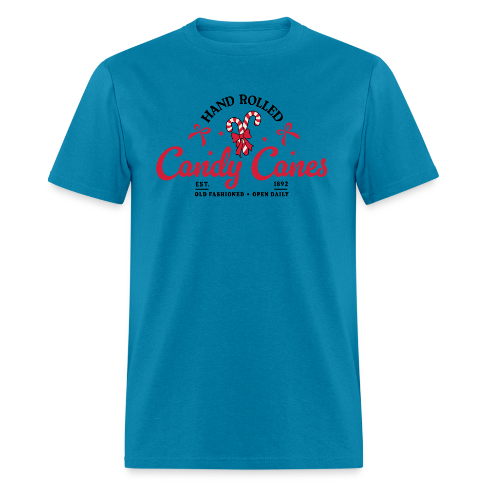 Hand Rolled Candy Canes T-Shirt - turquoise