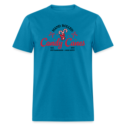 Hand Rolled Candy Canes T-Shirt - turquoise