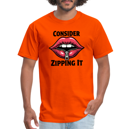 Consider Zipping It T-Shirt - orange