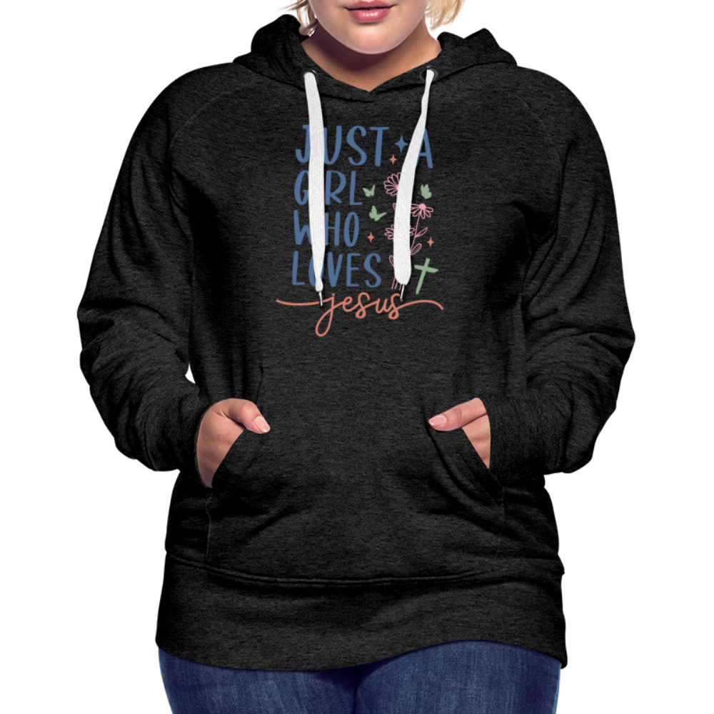 Just A Girl Who Loves Jesus Women’s Premium Hoodie - charcoal grey